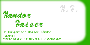 nandor haiser business card